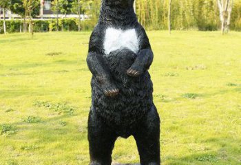 湟中街道黑熊雕塑，仿真動物雕塑，古銅效果