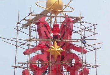 湟中景觀科技之星雕塑選用，美陳雕塑，抽象不銹鋼科技之星雕塑標準