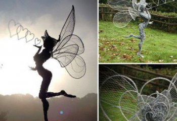 忻州小精靈雕塑，抽象卡通雕塑，美陳人物擺件