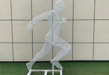 陽泉鏤空運動員雕塑訂做，城市雕塑，鐵藝體育人物雕塑廠