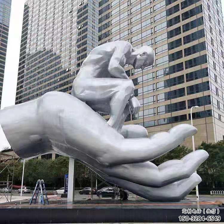 遂寧沉思者雕塑，景觀雕塑，手托人物雕塑廠家提供