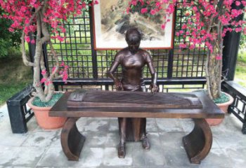 商洛彈古箏雕塑廠家，景觀概念，民俗人物雕塑通用