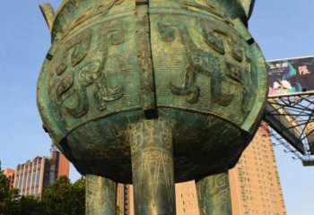 延安鑄造三足圓鼎銅雕