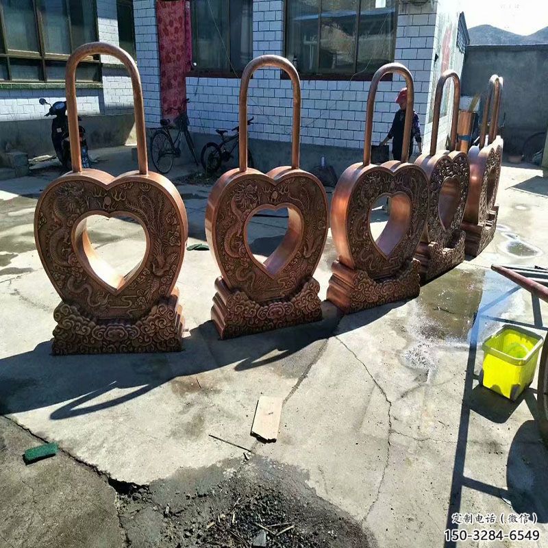 林芝景觀同心鎖雕塑供應，藝術雕塑，現代鎖子雕塑供求