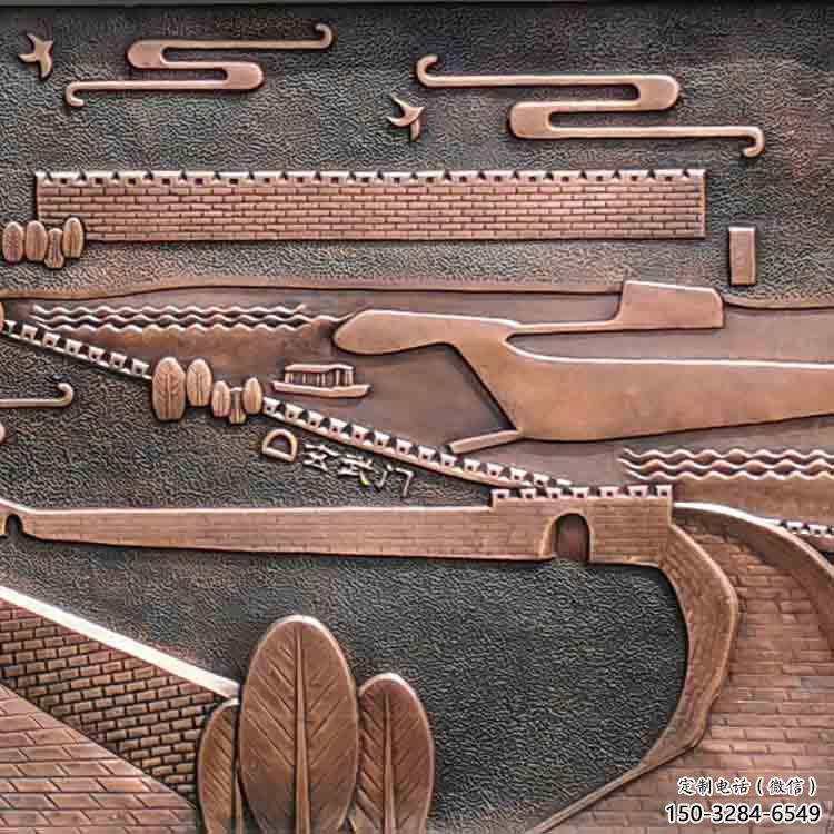 日喀則銅浮雕景墻雕塑，圓雕工藝