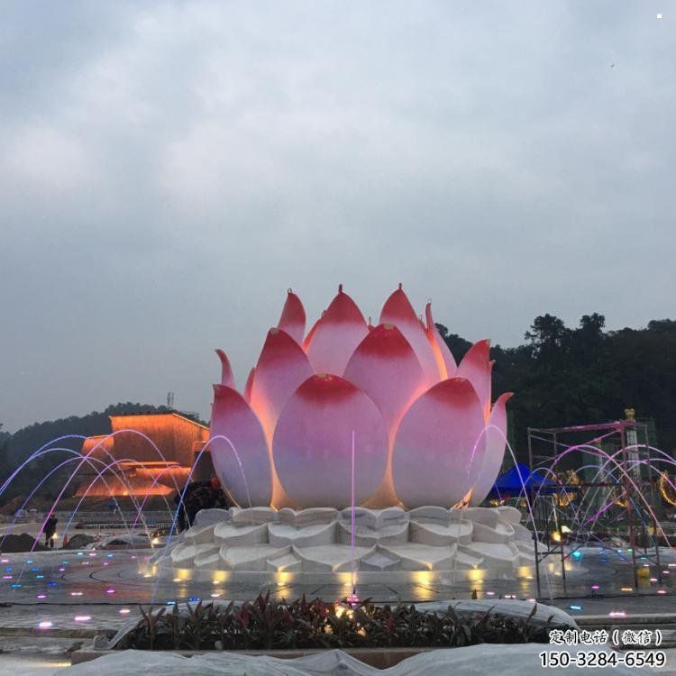 達孜蓮花雕塑廠家，景區雕塑，水景蓮花噴泉雕塑精選