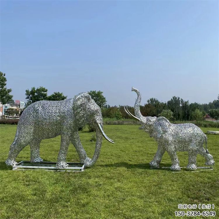 玉溪鏤空大象雕塑制造商，動(dòng)物擺件，透雕大象雕塑定制