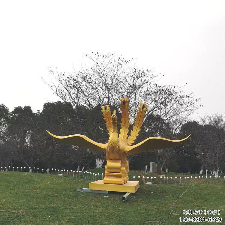 怒江鳳凰雕塑選用，美陳雕塑，鑄銅鳳凰雕塑工藝廠家