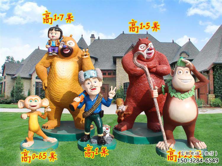 湖州廣場(chǎng)維尼熊雕塑，卡通水景雕塑，抽象效果