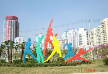 安多投籃雕塑，剪影工藝制作，不銹鋼體育人物雕塑