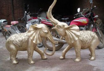 曲水大象雕塑制造商，小區(qū)擺件，銅大象雕塑提供