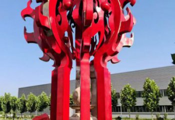 阿勒泰火球雕塑，精神堡壘火球雕塑落地展示